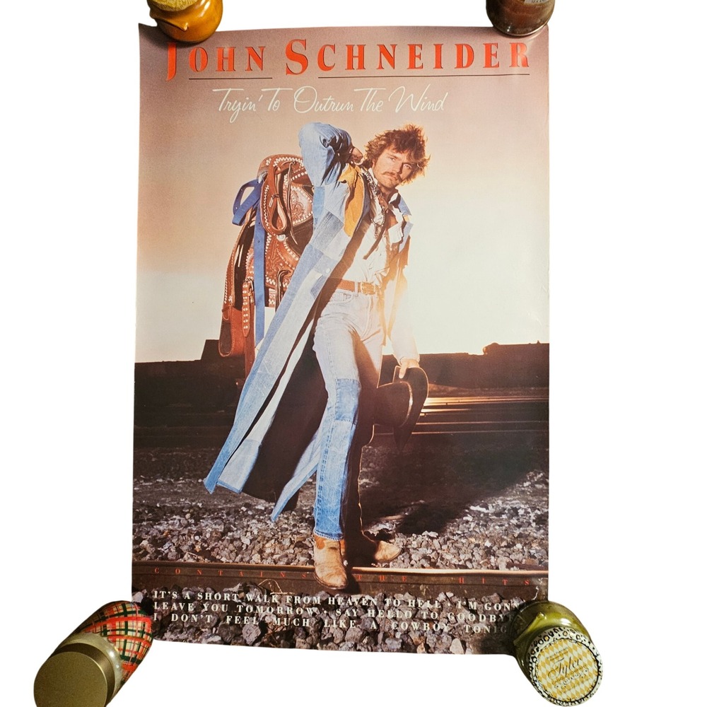 John Schneider Tryin' To Outrun The Wind VTG 1985 Original Promo Poster‎ 24x36